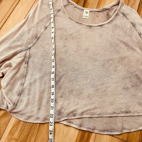 Free People We The Free Tee Sz S Oversized Cropped Light Lavender Gauzy Tie Dye - Picture 2 of 6